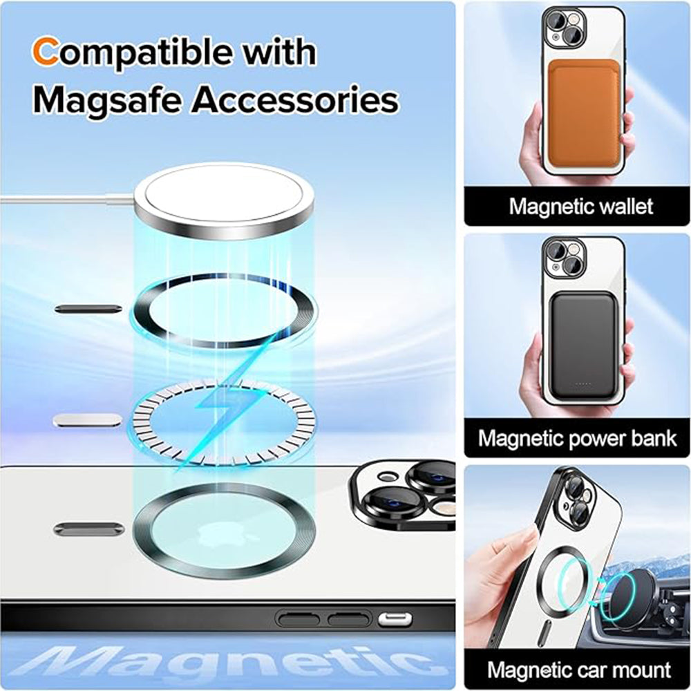 Husa de protectie Techsuit Luxury Crystal MagSafe compatibil cu iPhone 16, Deep Green