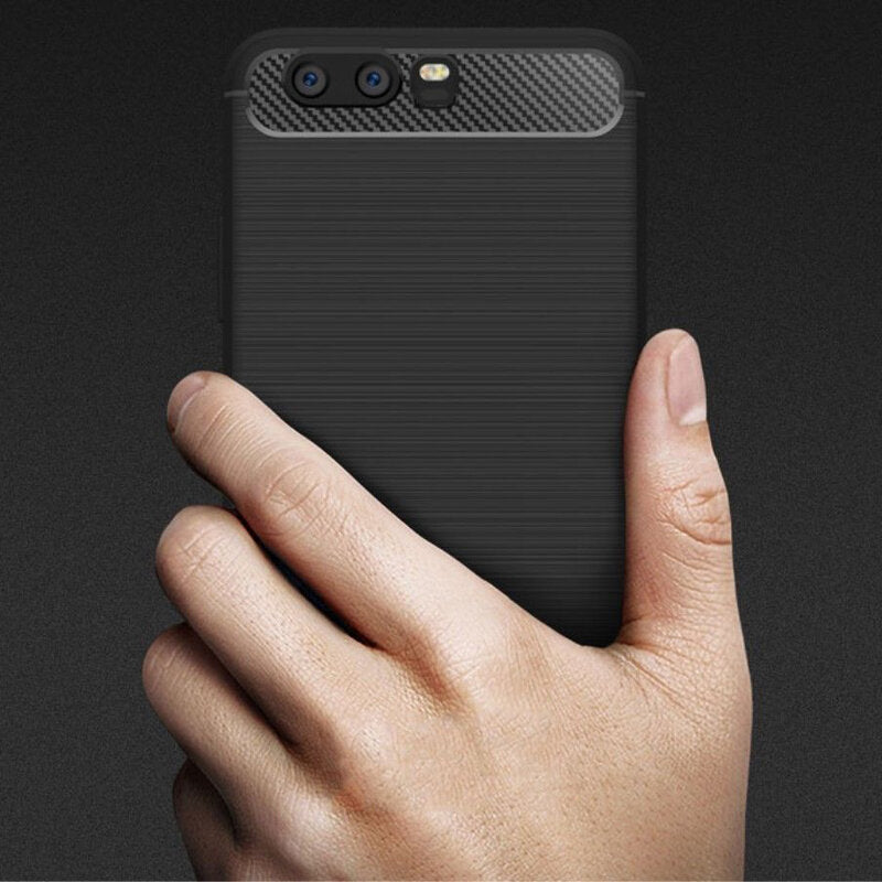 Husa de protectie Techsuit Carbon Silicone compatibil cu Huawei P10 Plus, Negru