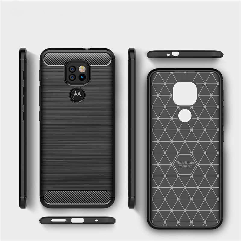 Husa de protectie Techsuit Carbon Silicone compatibil cu Motorola Moto E7 Plus / Moto G9 Play, Negru