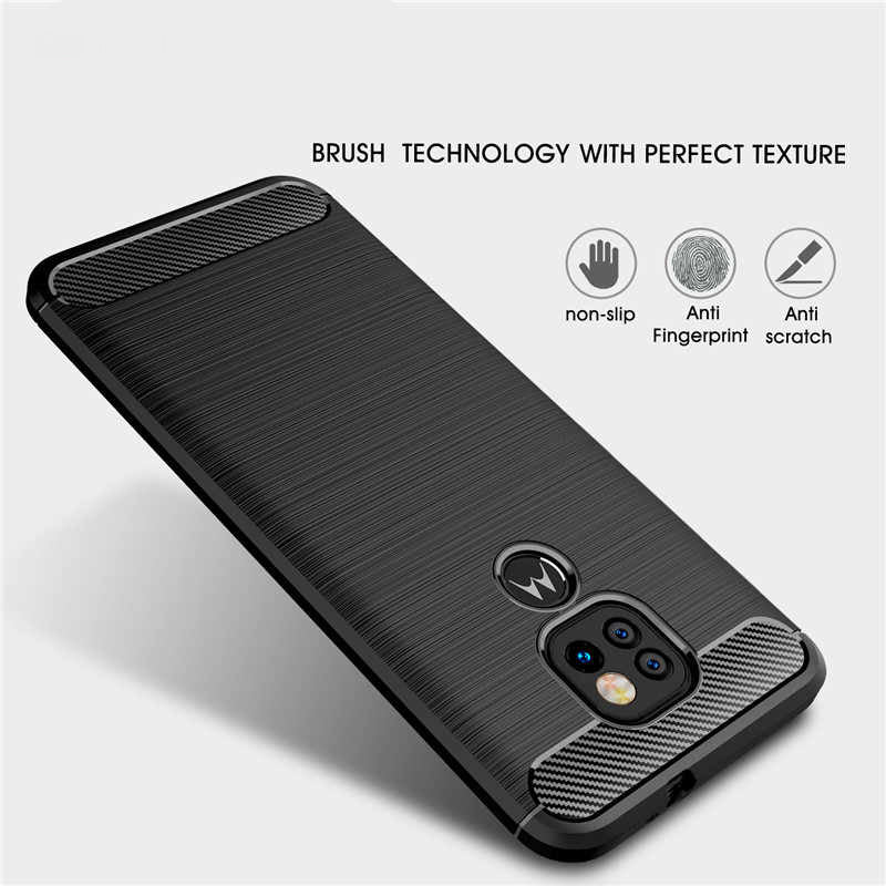 Husa de protectie Techsuit Carbon Silicone compatibil cu Motorola Moto E7 Plus / Moto G9 Play, Negru