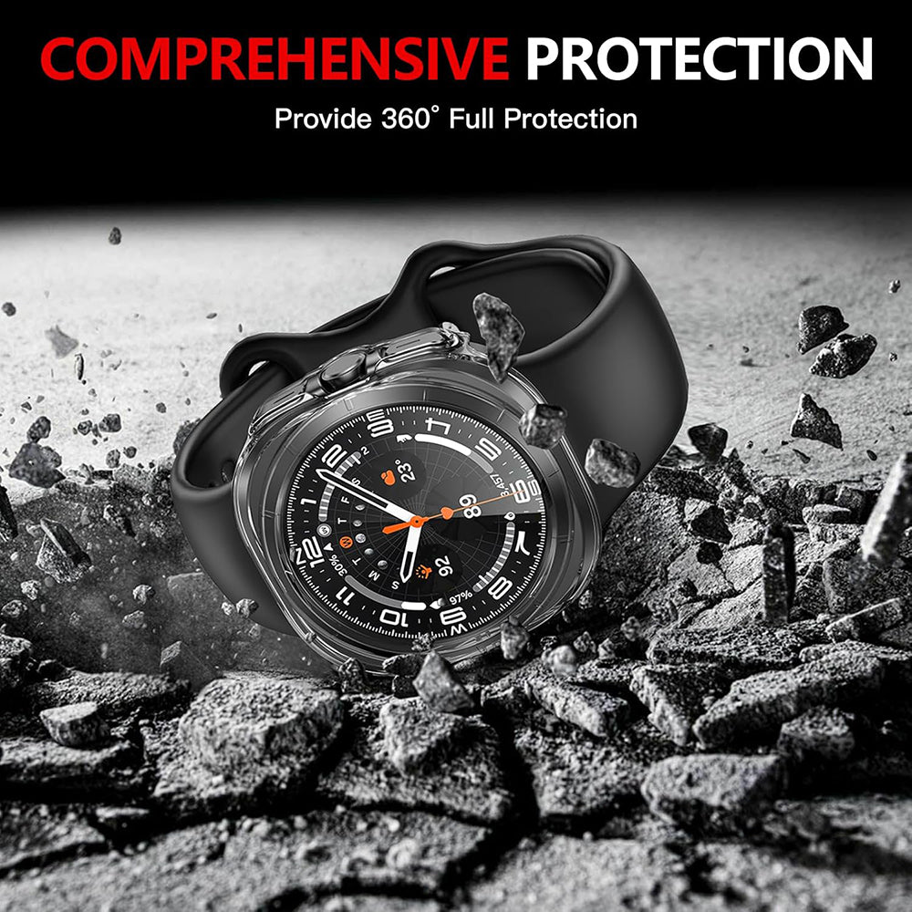 Folie de protectie smartwatch Techsuit Defense360 Pro + Screen Protector compatibil cu Samsung Galaxy Watch Ultra (47mm), Transparent