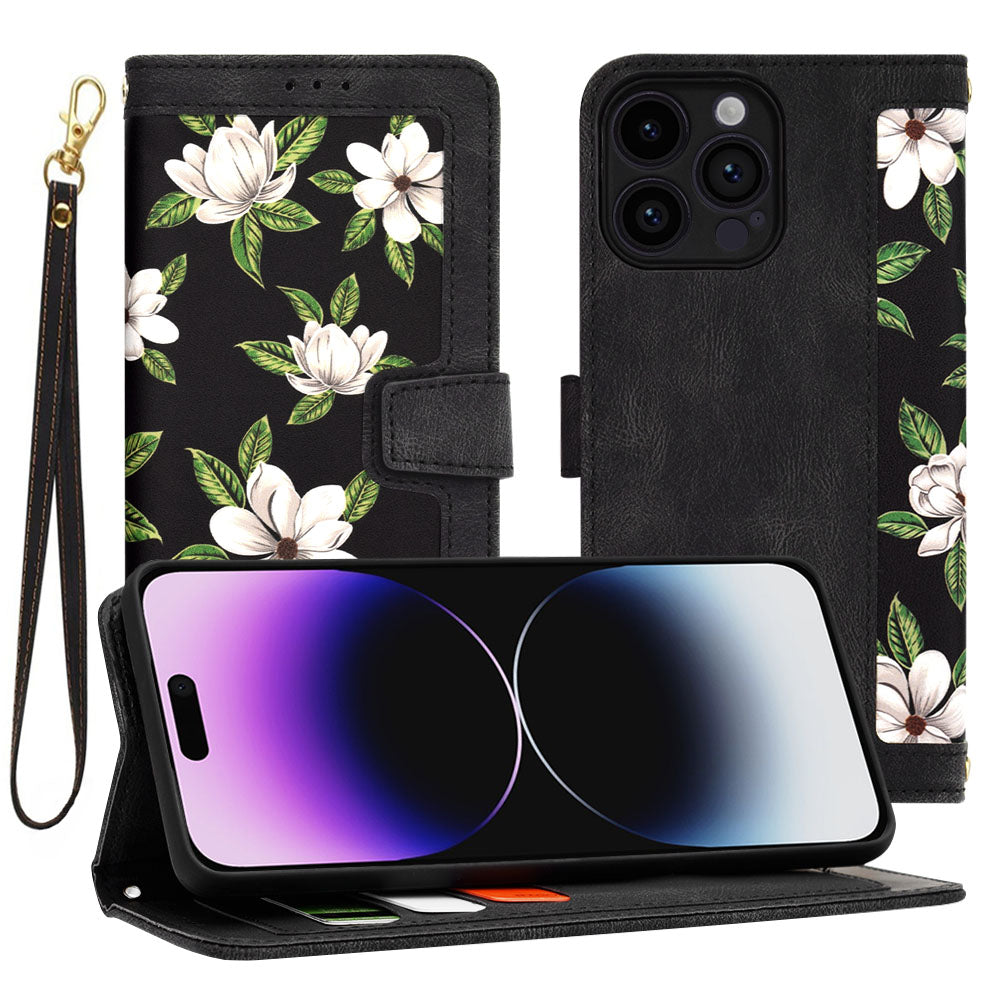 Husa de protectie Techsuit FlipCraft compatibil cu iPhone 14 Pro Max, Flowers of the Dawn