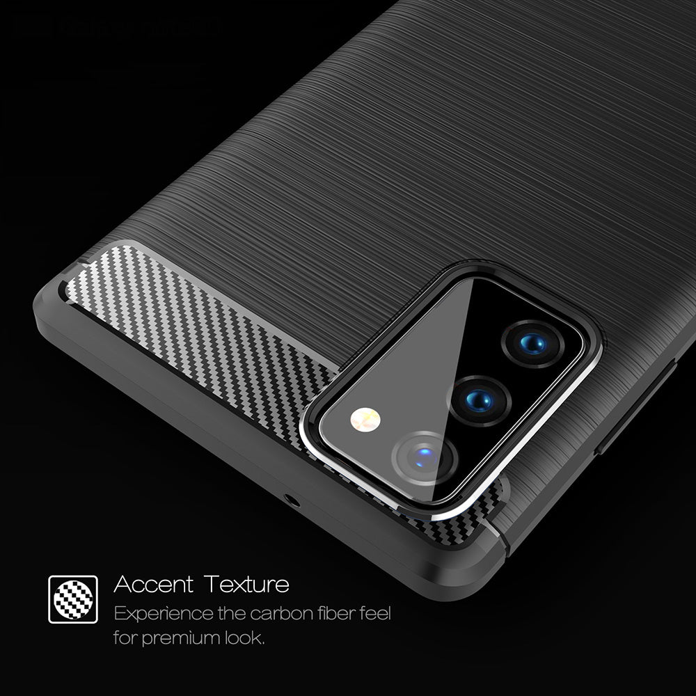 Husa de protectie Techsuit Carbon Silicone compatibil cu Samsung Galaxy Note 20 / Note 20 5G, Negru