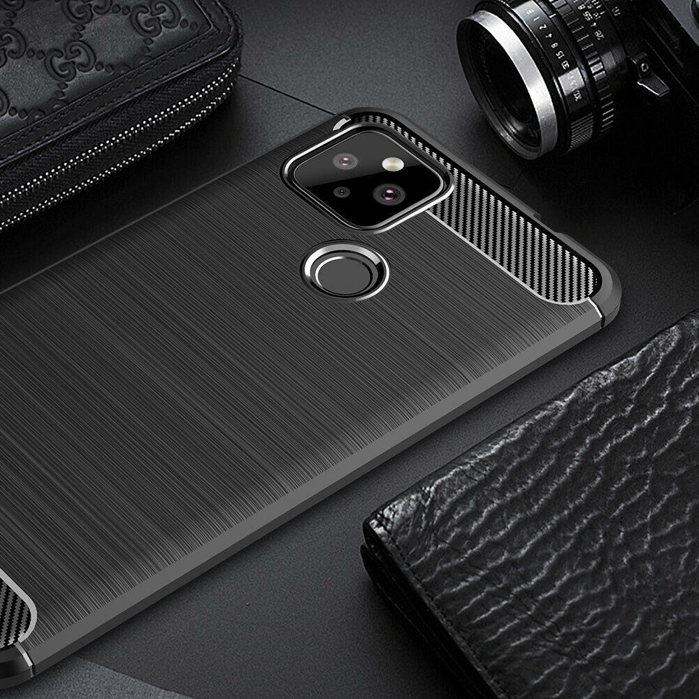 Husa de protectie Techsuit Carbon Silicone compatibil cu Google Pixel 5, Negru