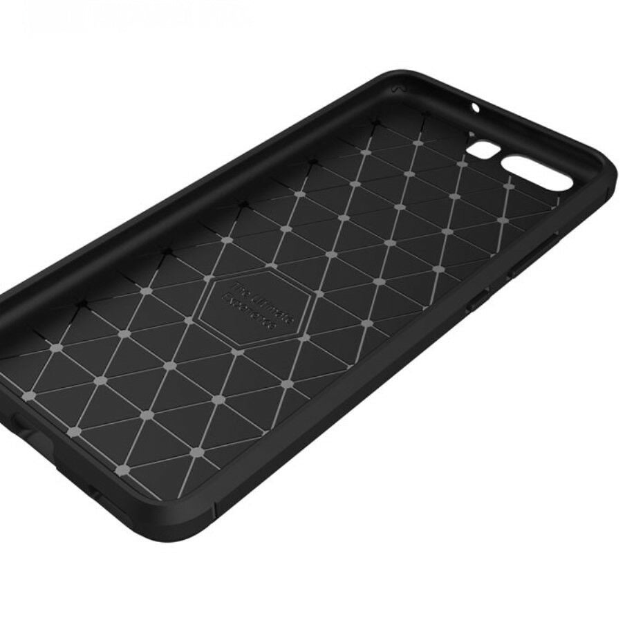 Husa de protectie Techsuit Carbon Silicone compatibil cu Huawei P10, Negru