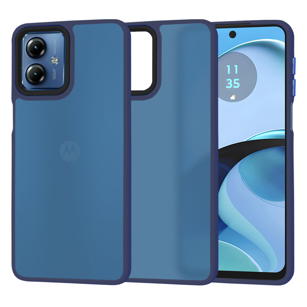 Husa de protectie Techsuit HaloFrost Series compatibil cu Motorola Moto G14, Albastru Inchis