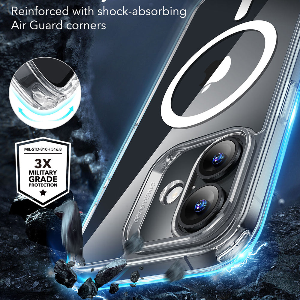 Husa de protectie ESR Classic Hybrid HaloLock compatibil cu iPhone 16, Transparent