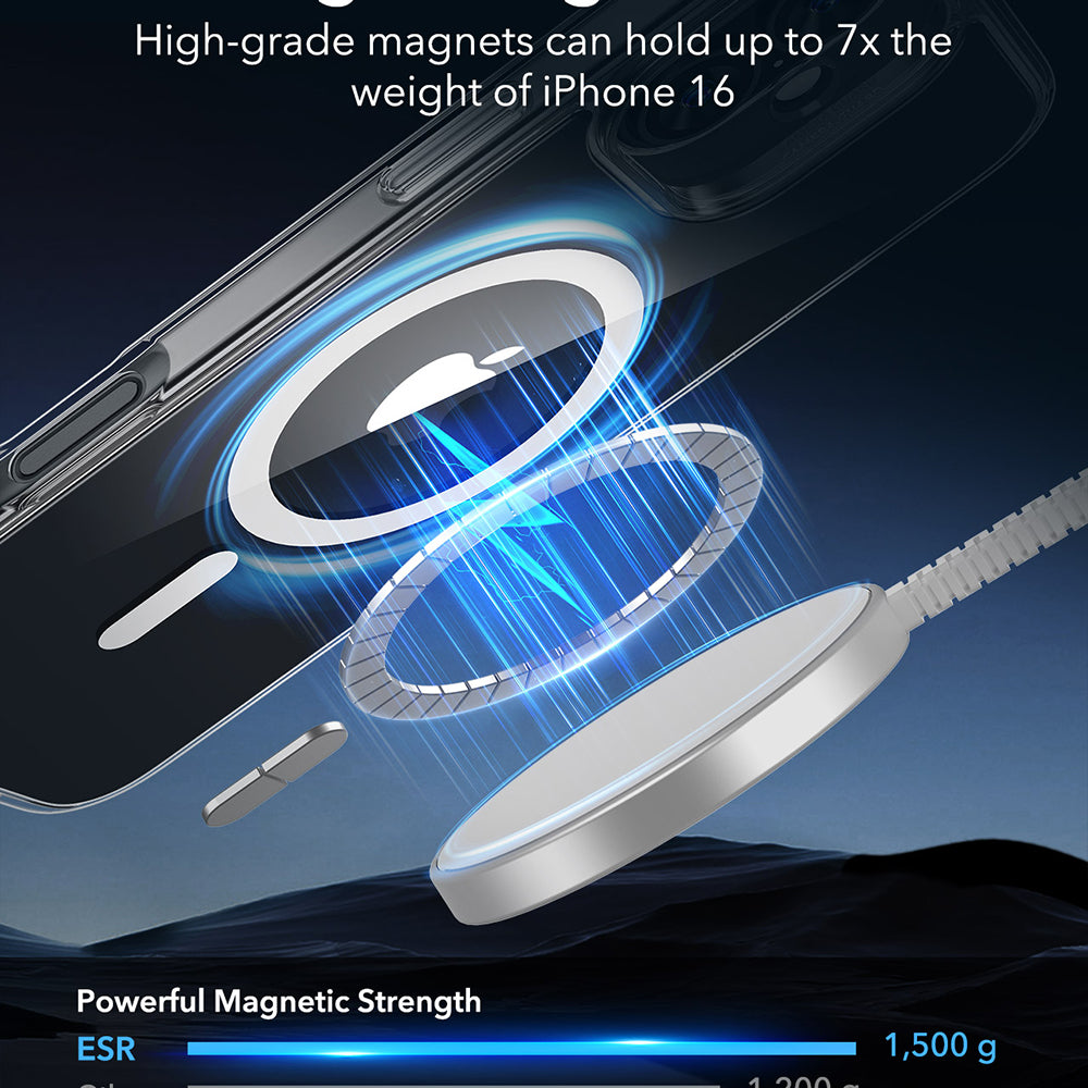 Husa de protectie ESR Classic Hybrid HaloLock compatibil cu iPhone 16, Transparent