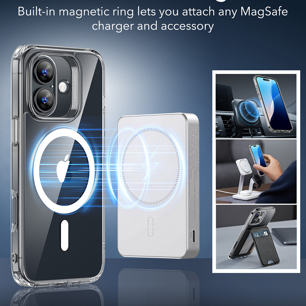 Husa de protectie ESR Classic Hybrid HaloLock compatibil cu iPhone 16, Transparent