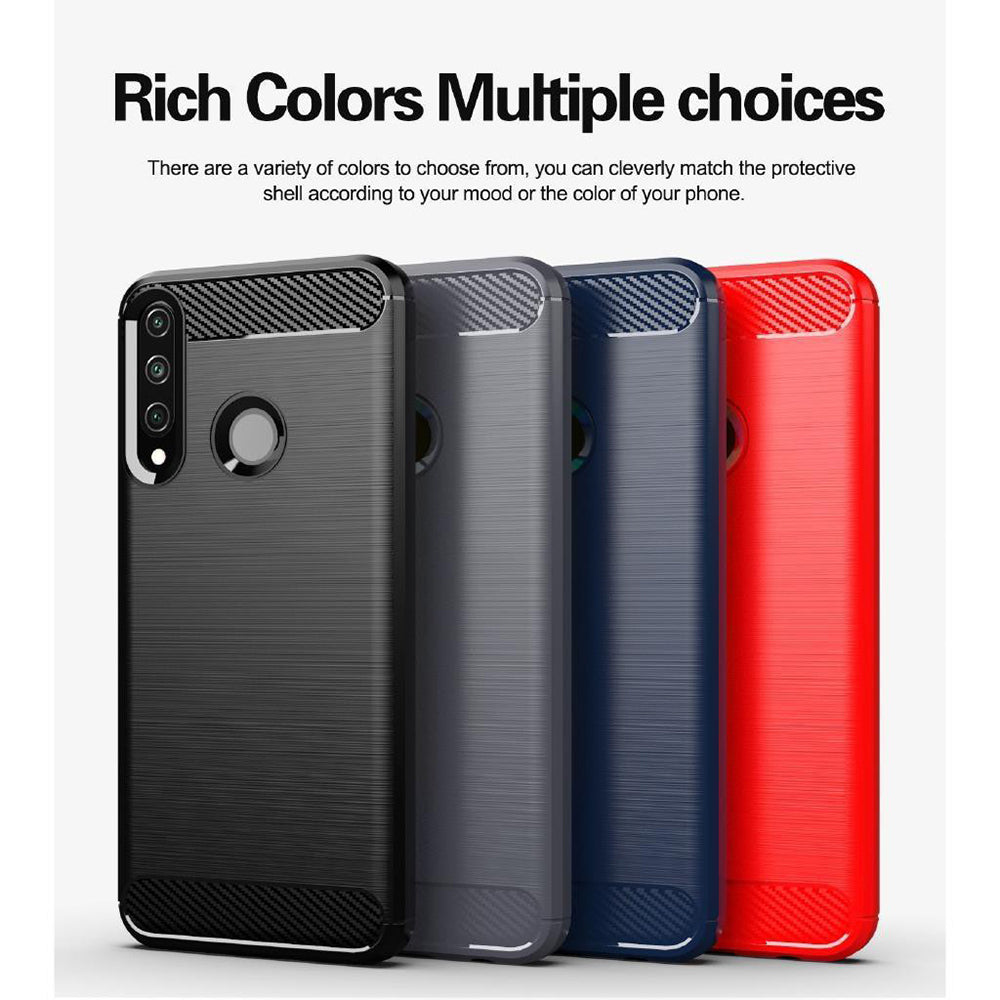 Husa de protectie Techsuit Carbon Silicone compatibil cu Huawei Y6p, Negru