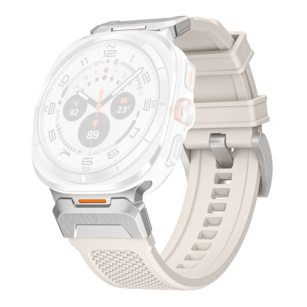 Curea smartwatch Techsuit Watchband (W068) compatibil cu Samsung Galaxy Watch Ultra 47mm / Watch Ultra 2, Alb / Silver