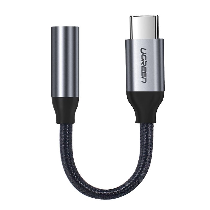 Adaptor Ugreen Audio Cable Adapter AV142 (30632), Type-C to Jack 3.5mm, 10cm, Gri