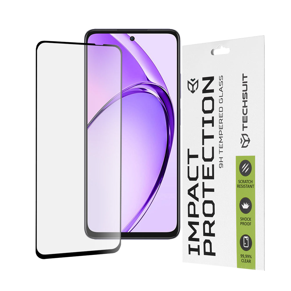 Folie de protectie Techsuit 111D Full Cover / Full Glue Glass compatibil cu Oppo A80 5G, Negru