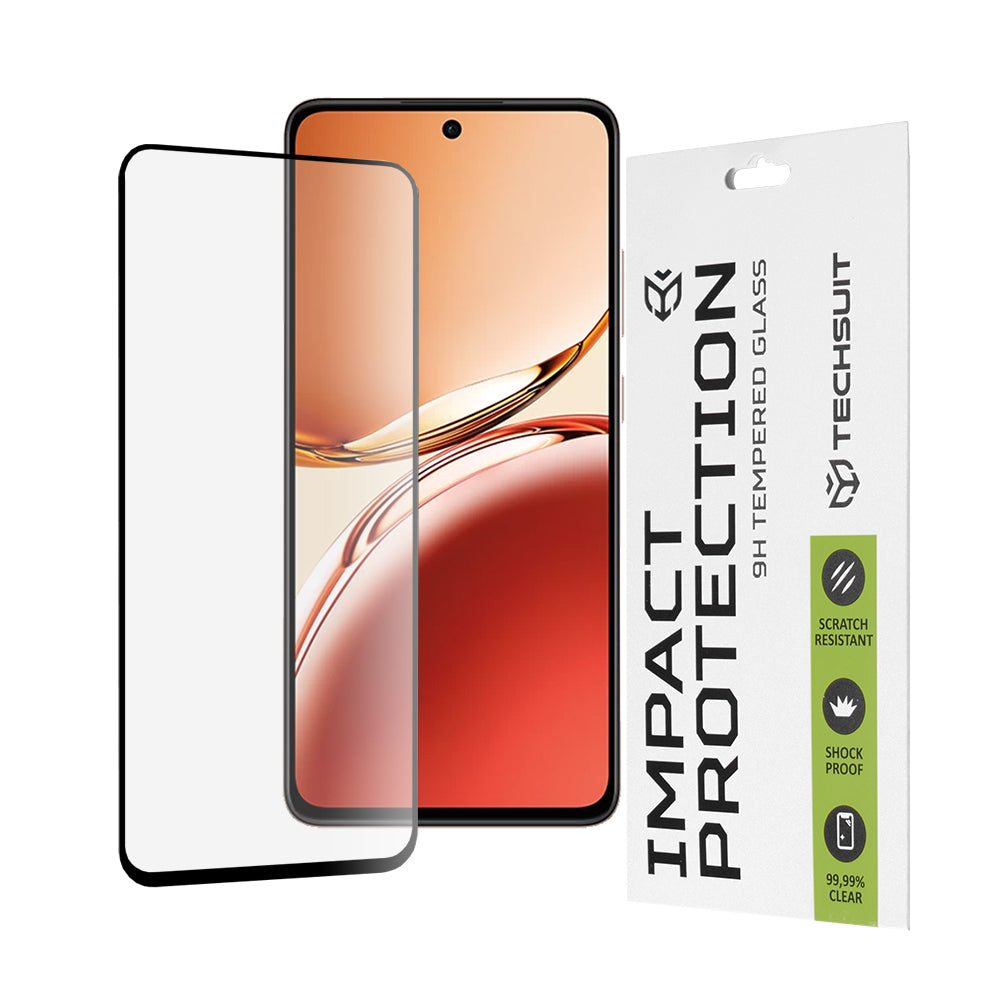 Folie de protectie Techsuit 111D Full Cover / Full Glue Glass compatibil cu Oppo Reno12 F 4G / Reno12 F 5G / Reno12 FS 4G / Reno12 FS 5G, Negru