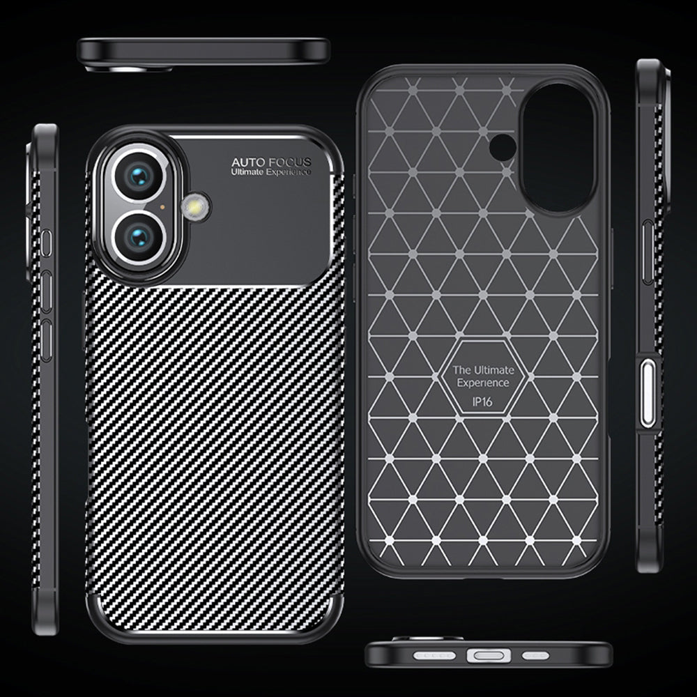 Husa de protectie Techsuit CarbonFiber compatibil cu iPhone 16 Plus, Negru