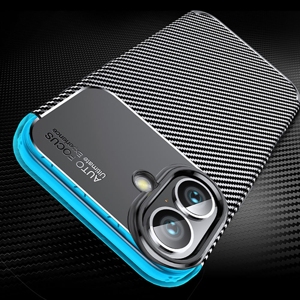 Husa de protectie Techsuit CarbonFiber compatibil cu iPhone 16 Plus, Negru