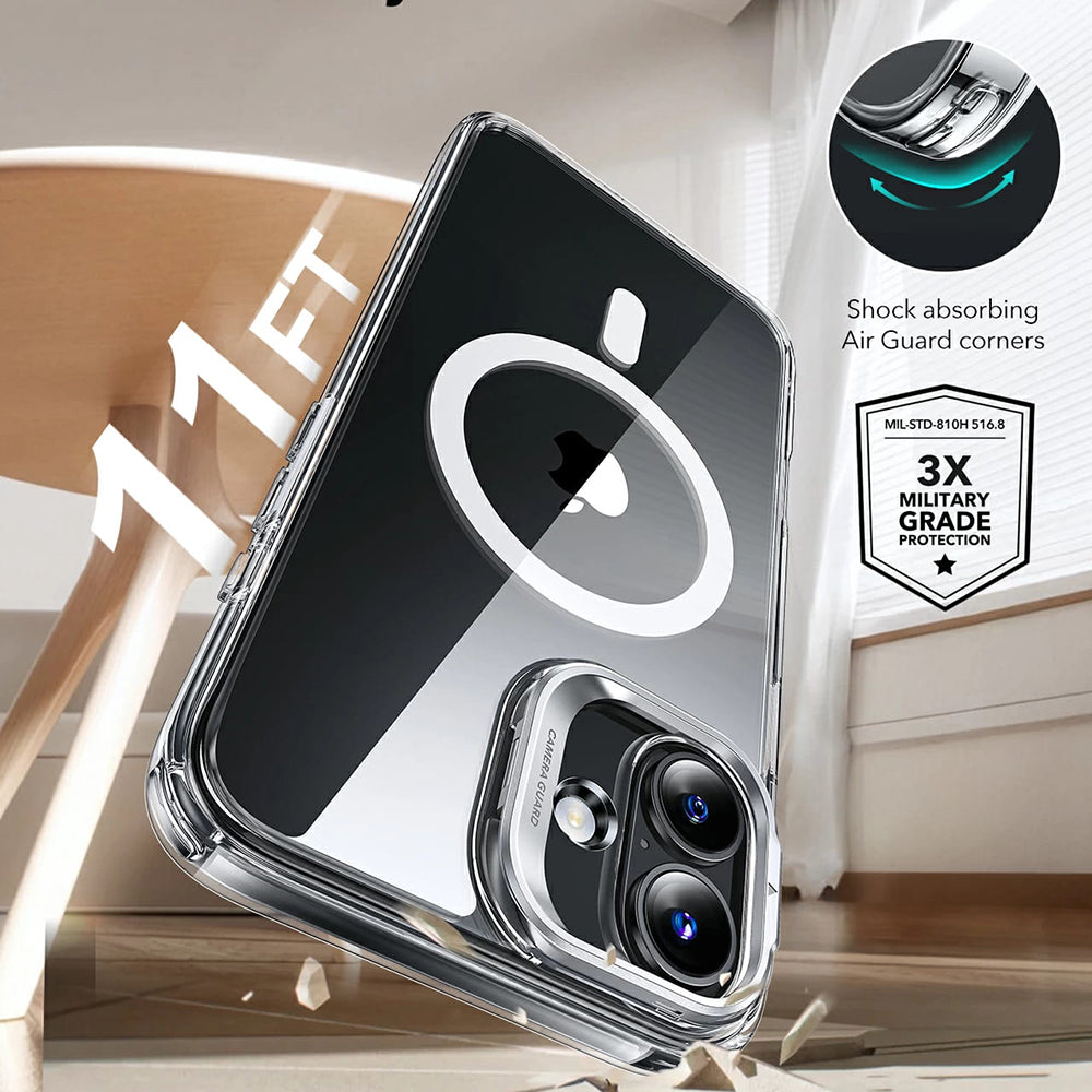 Husa de protectie ESR Classic Hybrid HaloLock Kickstand compatibil cu iPhone 16, Transparent Black