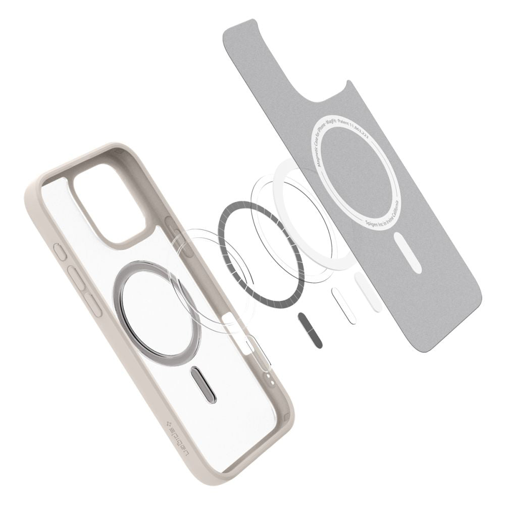 Husa de protectie Spigen Ultra Hybrid MagSafe (ACS08382) compatibil cu iPhone 16 Pro Max, Frost Natural Titanium