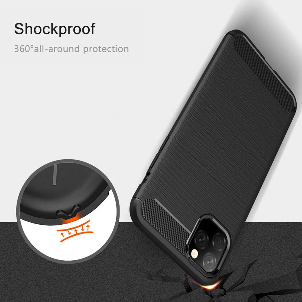 Husa de protectie Techsuit Carbon Silicone compatibil cu iPhone 11, Negru