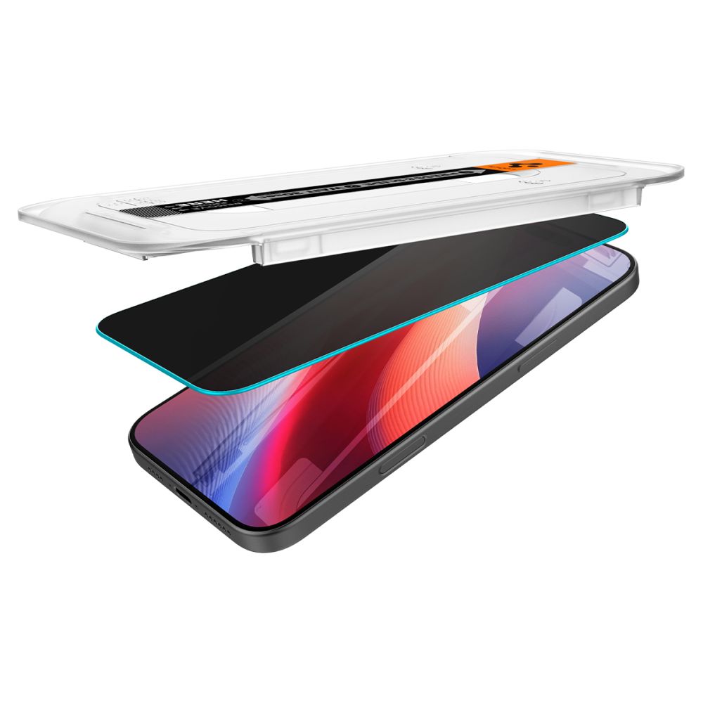 Folie de protectie Spigen (set de 2) Glas.tR EZ-FIT (AGL07908) compatibil cu iPhone 16 Pro Max / iPhone 17 Pro Max, Privacy