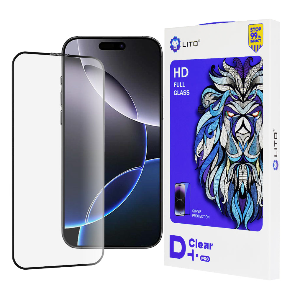 Folie de protectie Lito D+ Pro Clear compatibil cu iPhone 16 Pro Max, Negru