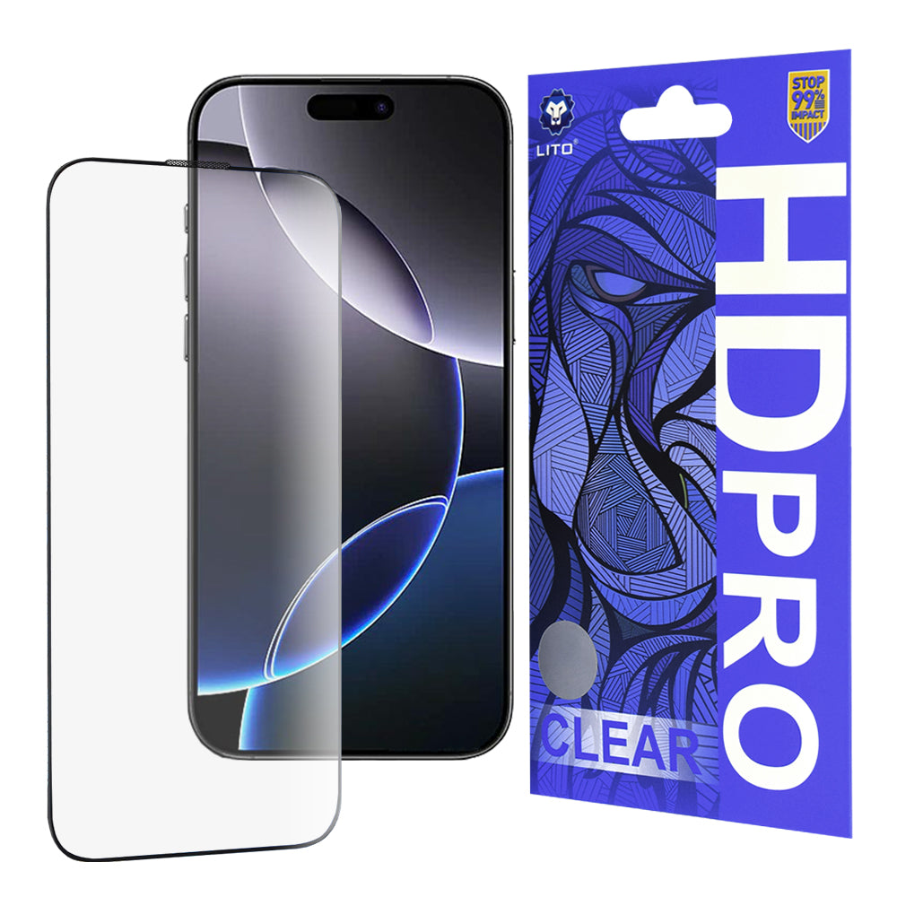 Lito HD Pro Clear folie de protecție pentru iPhone 16 Pro Max, negru