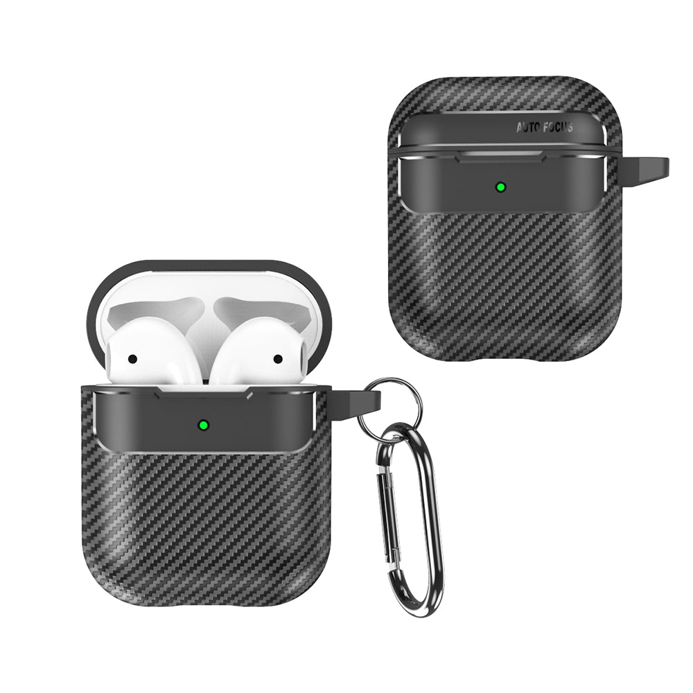 Casti Techsuit CarbonFiber, for AirPods 1 / 2, Negru