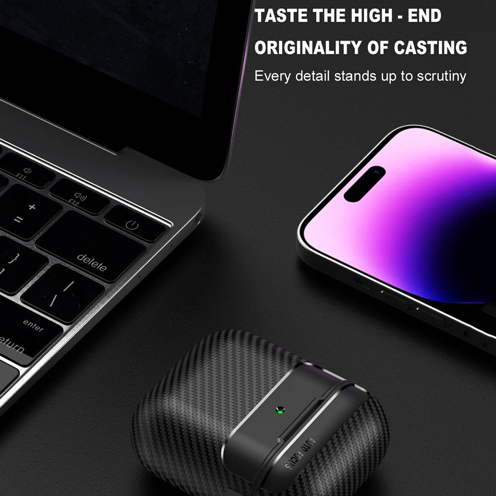 Casti Techsuit CarbonFiber, for AirPods 1 / 2, Negru