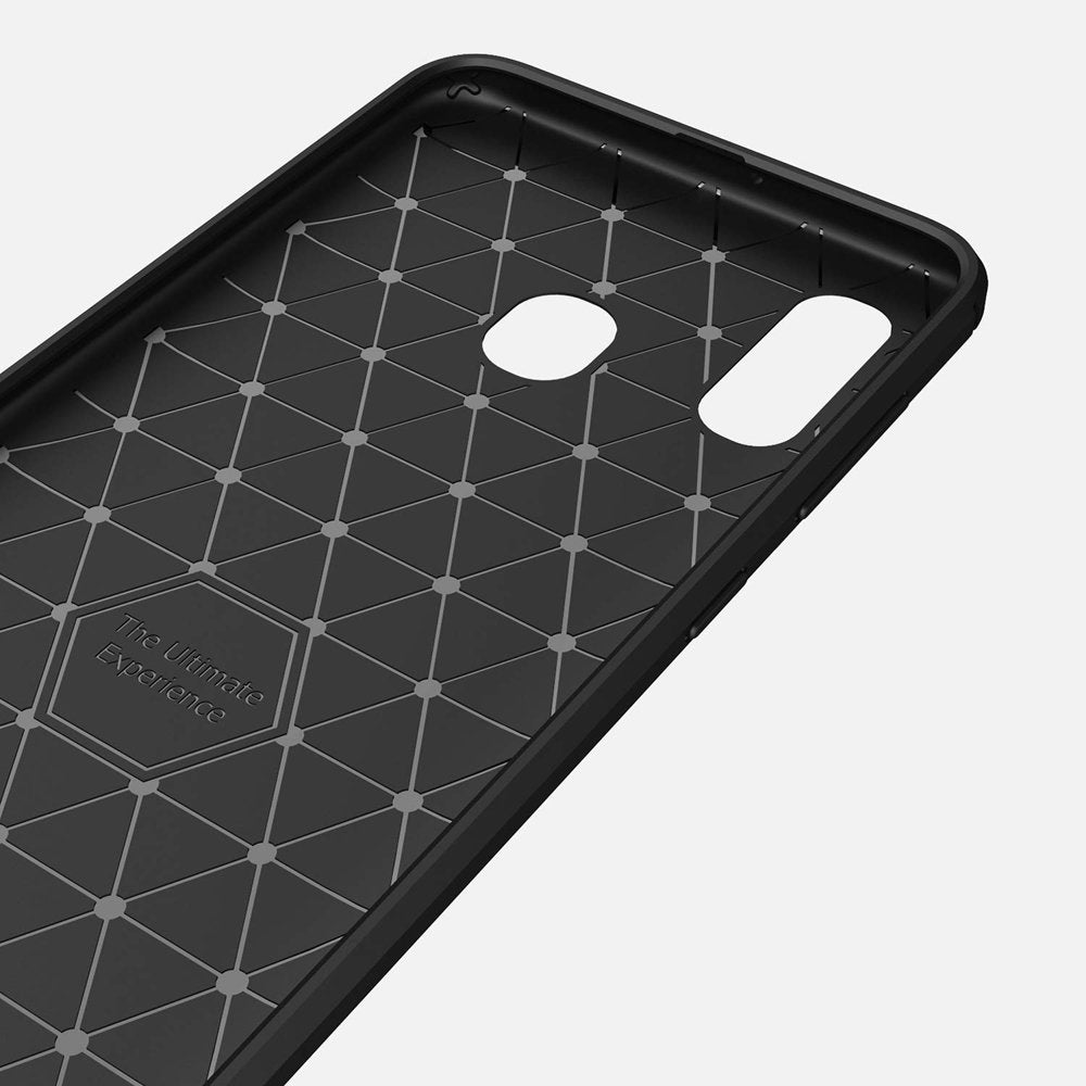 Husa de protectie Techsuit Carbon Silicone compatibil cu Samsung Galaxy A40, Negru