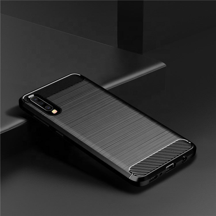 Husa de protectie Techsuit Carbon Silicone compatibil cu Samsung Galaxy A70 / A70s, Negru