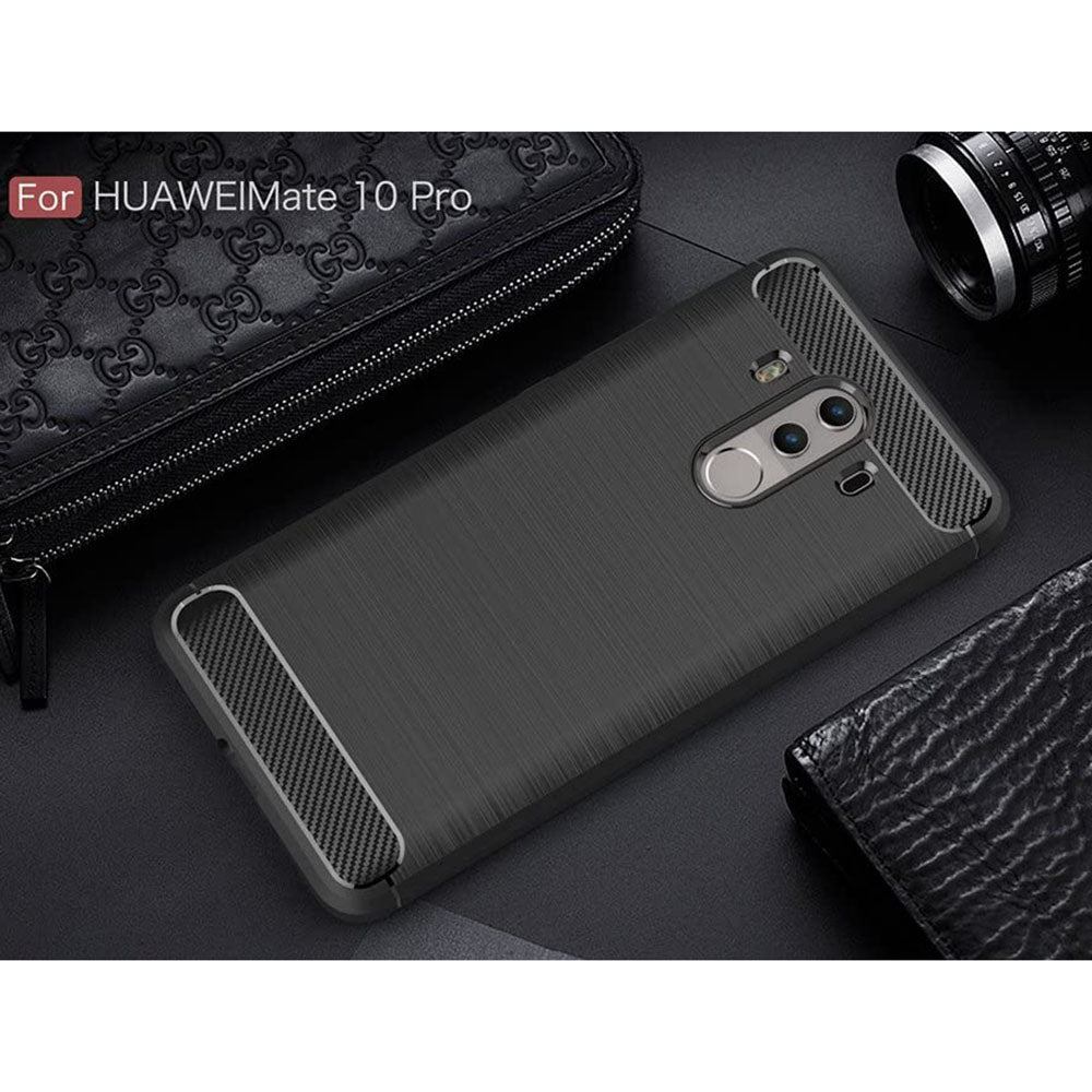 Husa de protectie Techsuit Carbon Silicone compatibil cu Huawei Mate 10 Pro, Negru