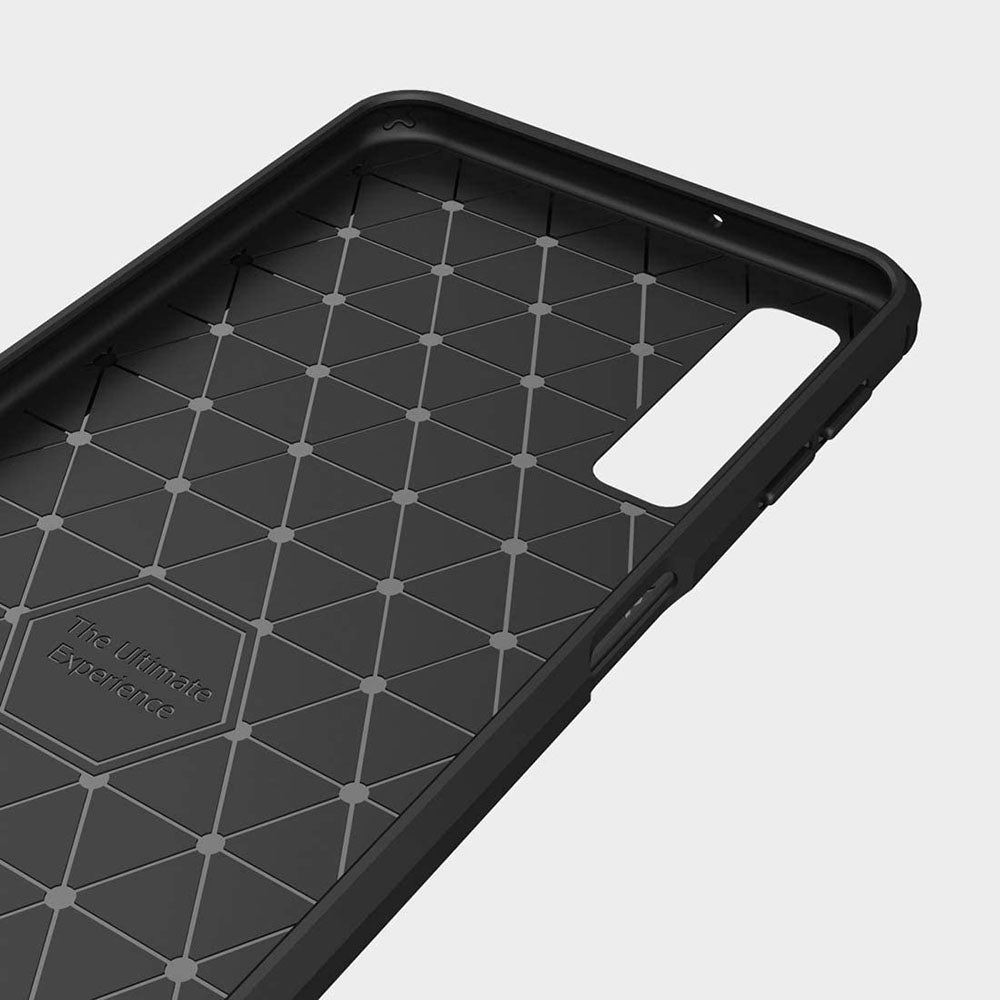 Husa de protectie Techsuit Carbon Silicone compatibil cu Samsung Galaxy A7 2018, Negru