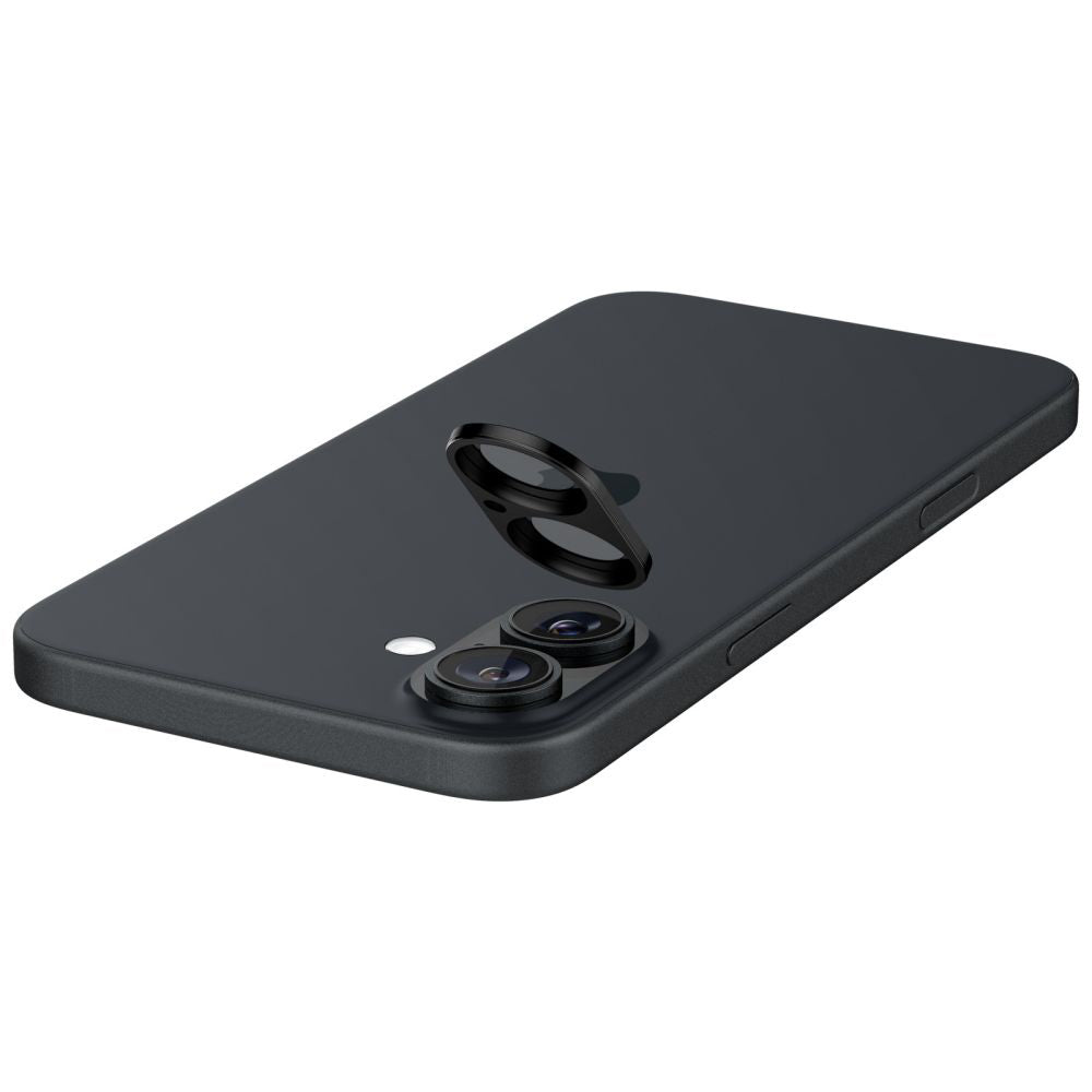 Folie de protectie Spigen (set de 2) Optik.tR Camera Glass (AGL07922) compatibil cu iPhone 16 / iPhone 16 Plus, Negru