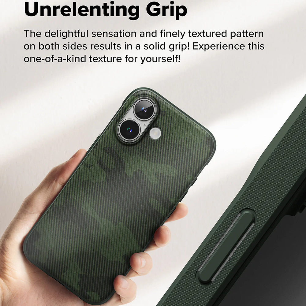 Husa de protectie Ringke Onyx Design compatibil cu iPhone 16 Plus, Camo Green