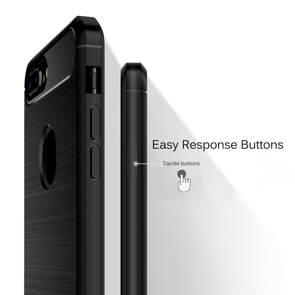 Husa de protectie Techsuit Carbon Silicone compatibil cu iPhone 8 Plus, Negru