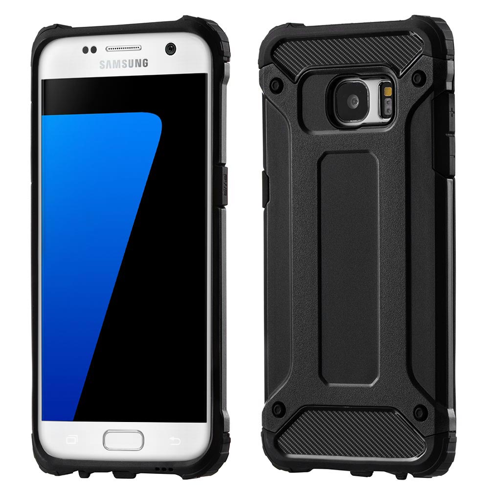 Husa de protectie Techsuit Hybrid Armor compatibil cu Samsung Galaxy S7 Edge, Negru