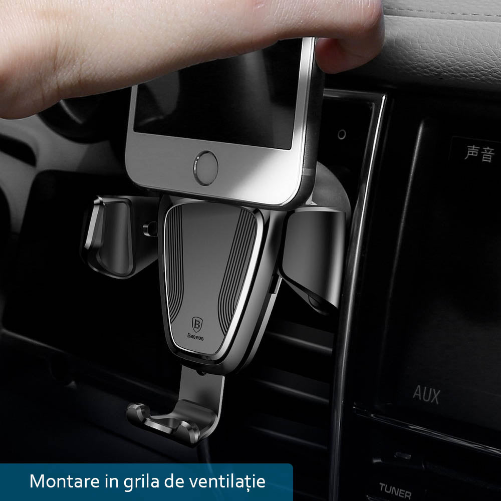 Suport Baseus Gravity (SUYL-01), Gravity Grip for Air Vent, Negru