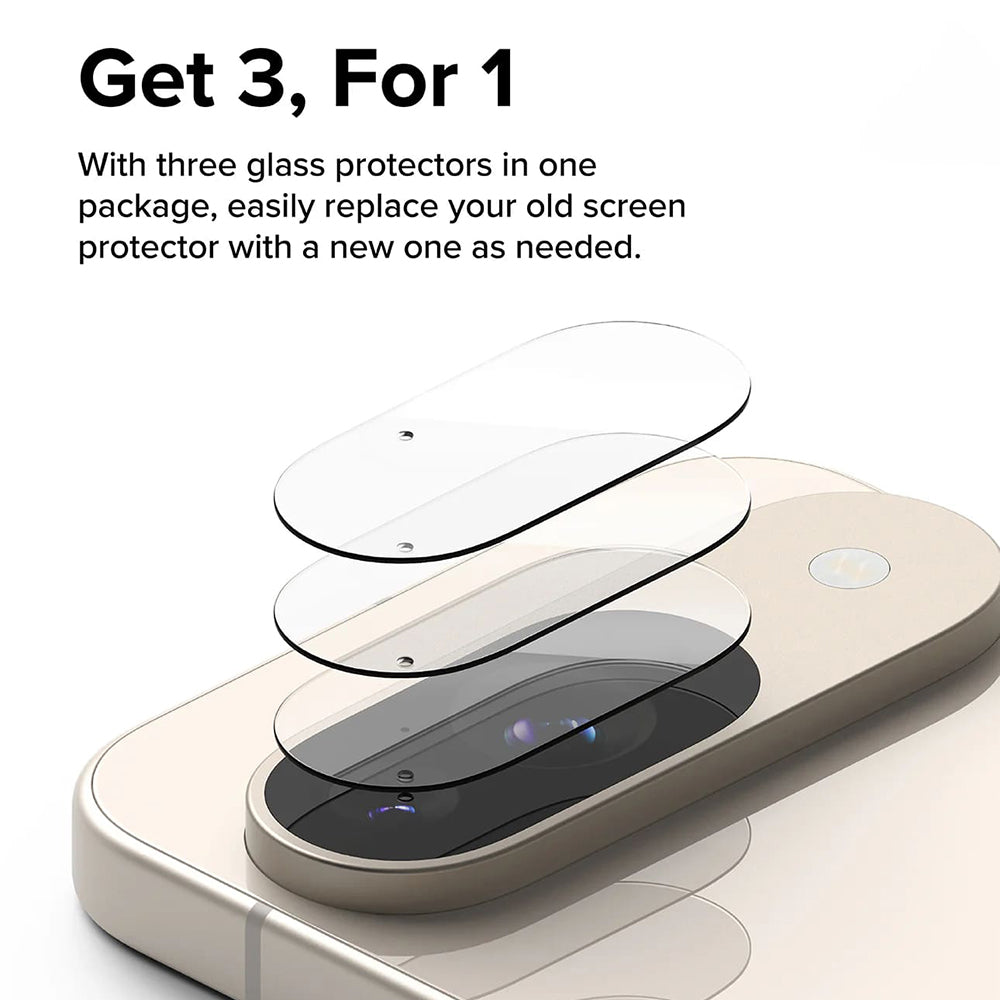 Folie de protectie Ringke Camera Glass (set de 3) compatibil cu Google Pixel 9, Transparent