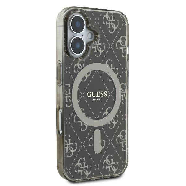 Husa de protectie Guess IML 4G Background MagSafe (GUHMP16SH4DTEW) compatibil cu iPhone 16, Maro
