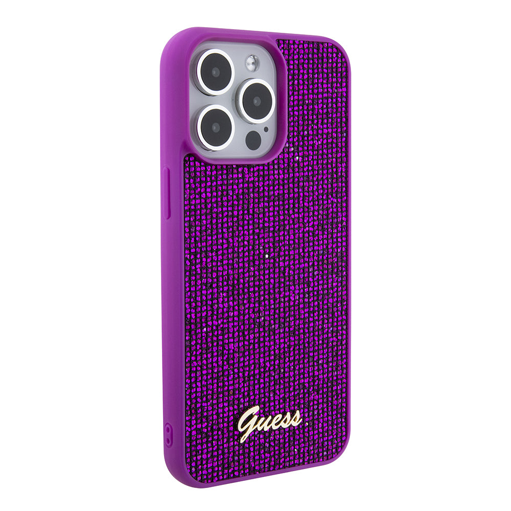 Husa de protectie Guess Disco Metal Script (GUHCP15XPMSDGSF) compatibil cu iPhone 15 Pro Max, Fuchsia