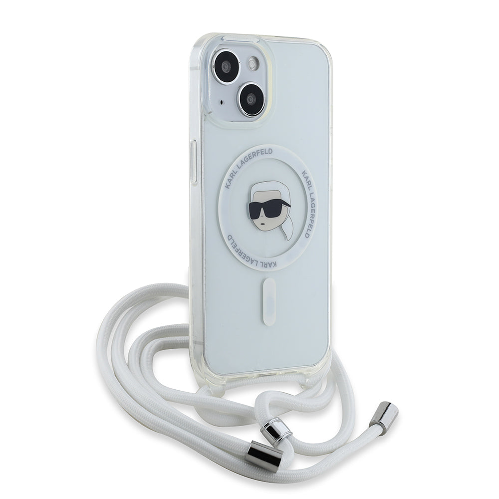 Husa de protectie Karl Lagerfeld IML Crossbody MagSafe (KLHMP15SHCKHNT) compatibil cu iPhone 15, Karl Head