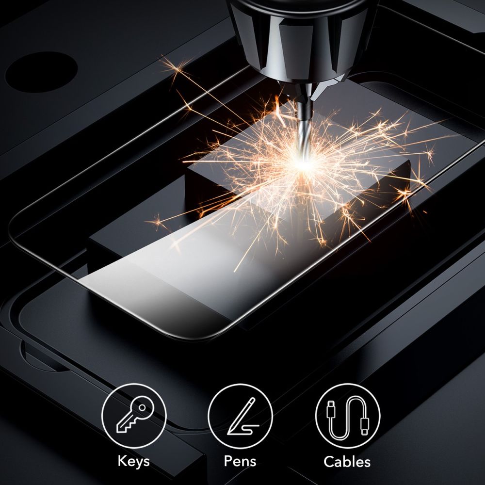 Folie de protectie ESR Tempered Glass (set de 2) compatibil cu iPhone 16 Pro Max, Negru