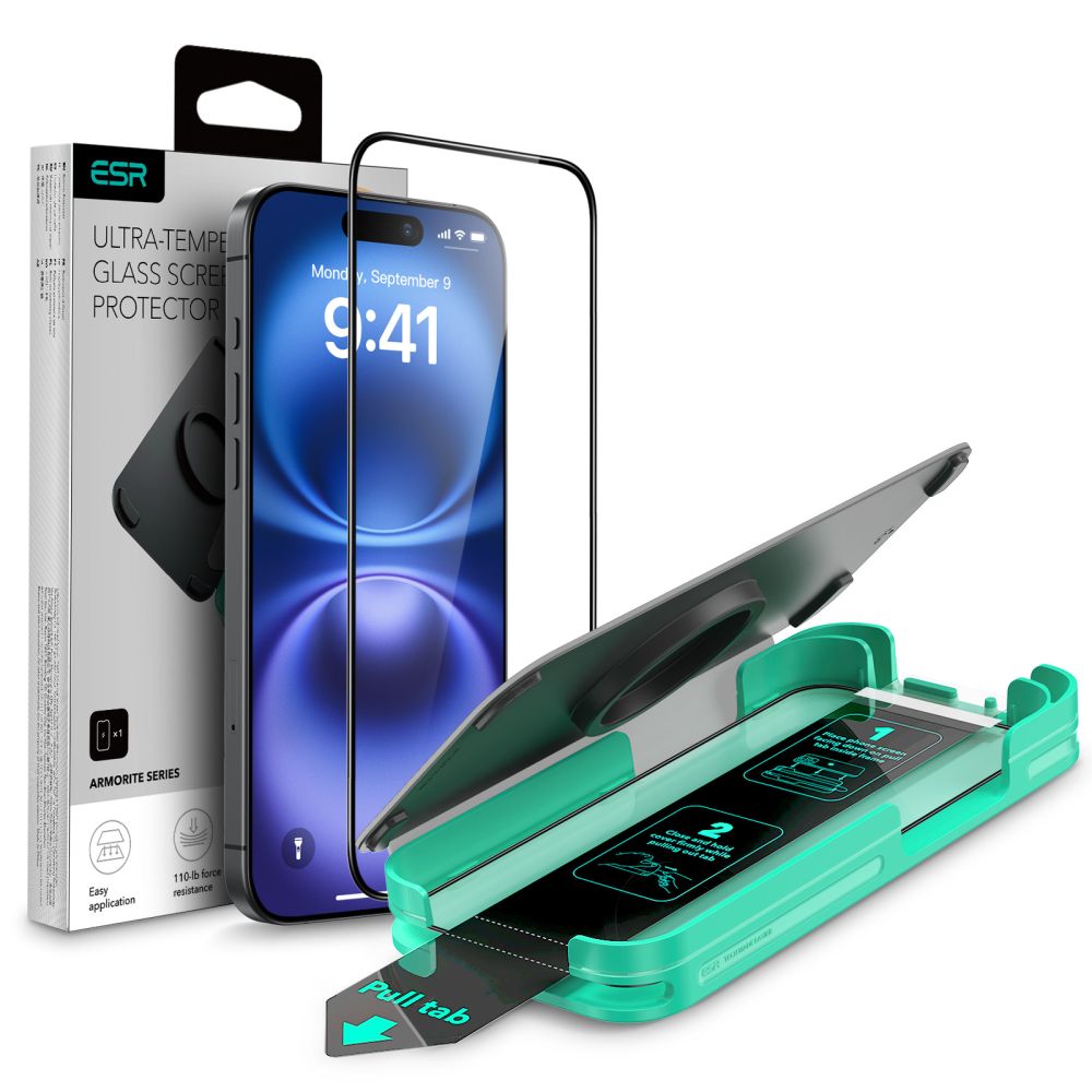 Folie de protectie ESR Armorite compatibil cu iPhone 16 Plus / 15 Plus, Negru
