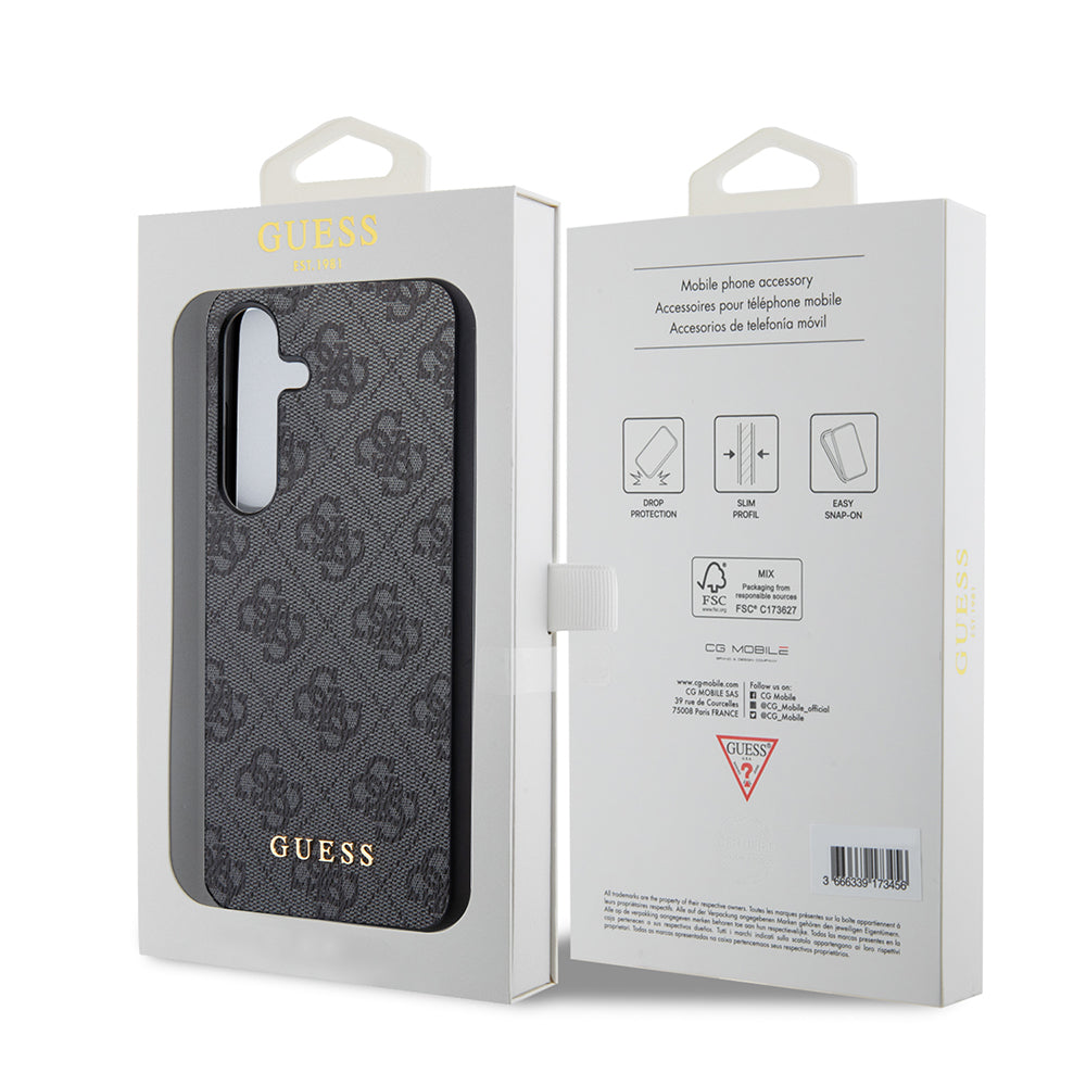Husa de protectie Guess Hardcase 4G Metal Gold Logo (GUHCS24SG4GFGR) compatibil cu Samsung Galaxy S24, Negru