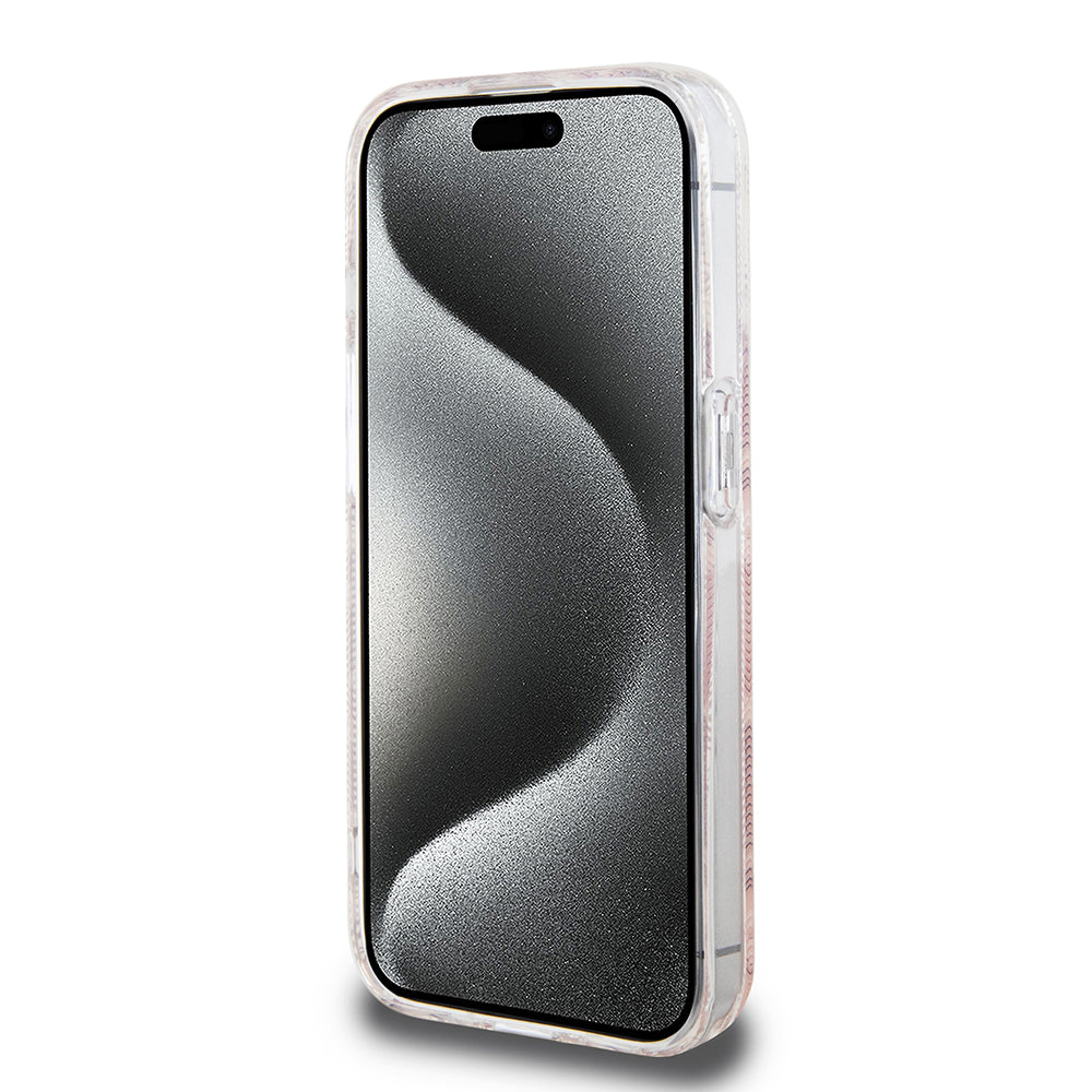 Husa de protectie Guess IML GCube MagSafe (GUHMP15LHGCUSTGP) compatibil cu iPhone 15 Pro, Roz