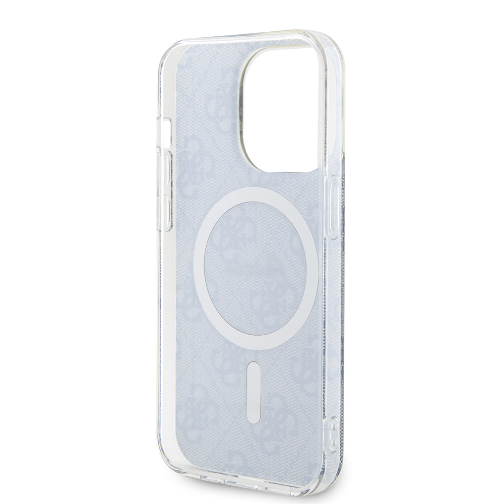 Husa de protectie Guess IML 4G MagSafe (GUHMP15LH4STB) compatibil cu iPhone 15 Pro, Albastru