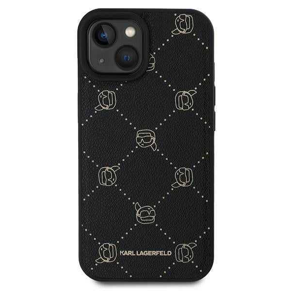 Husa de protectie Karl Lagerfeld Leather MagSafe (KLHMP15MPGKHPHK) compatibil cu iPhone 15 Plus, Karl Head