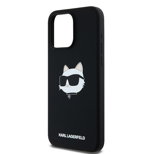 Husa de protectie Karl Lagerfeld Silicone MagSafe (KLHMP15LSCHPPLK) compatibil cu iPhone 15 Pro, Choupette Head