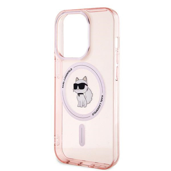 Karl Lagerfeld IML MagSafe husă roz Choupette pentru iPhone 14 Pro Max
