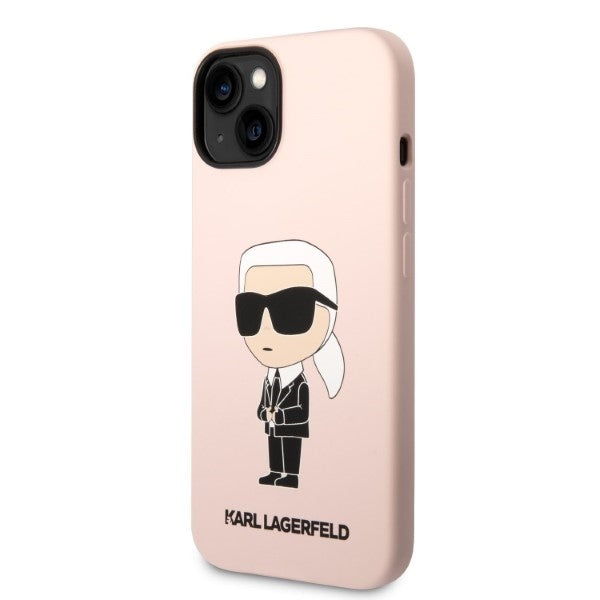 Husa de protectie Karl Lagerfeld Silicone MagSafe (KLHMP14MSNIKBCP) compatibil cu iPhone 14 Plus, Roz Ikonik